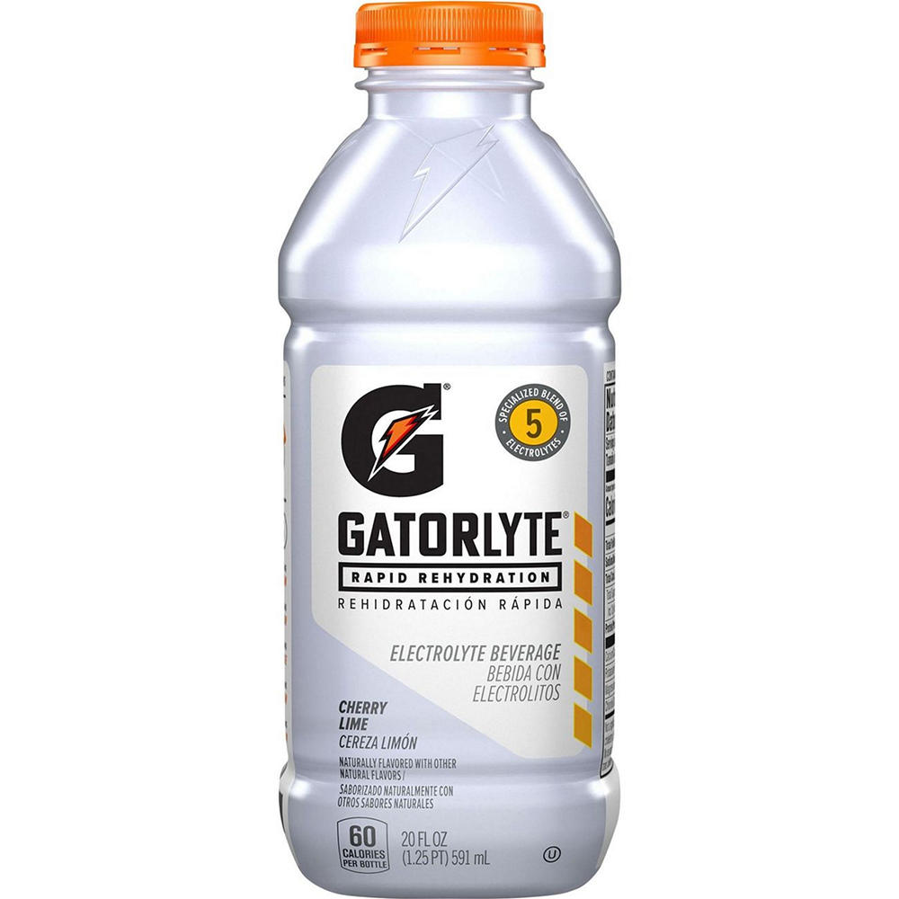 Gatorade Gatorlyte Cherry Lime Electrolyte Sports Drink Beverage, 20 oz