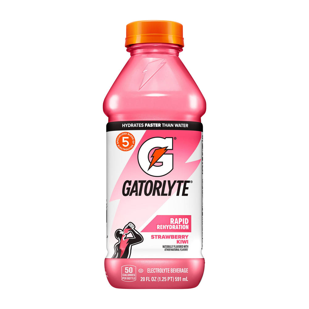 Gatorade Gatorlyte Strawberry Kiwi Electrolyte Sports Drink Beverage, 20 oz