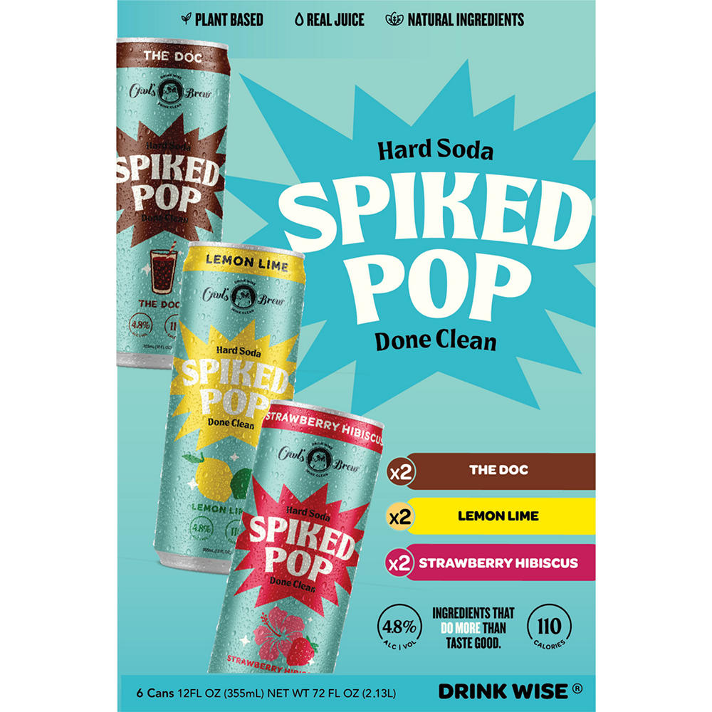 Owl's Brew Boozy Tea Hard Seltzer Mix Pack 6 pk Cans, 12 oz