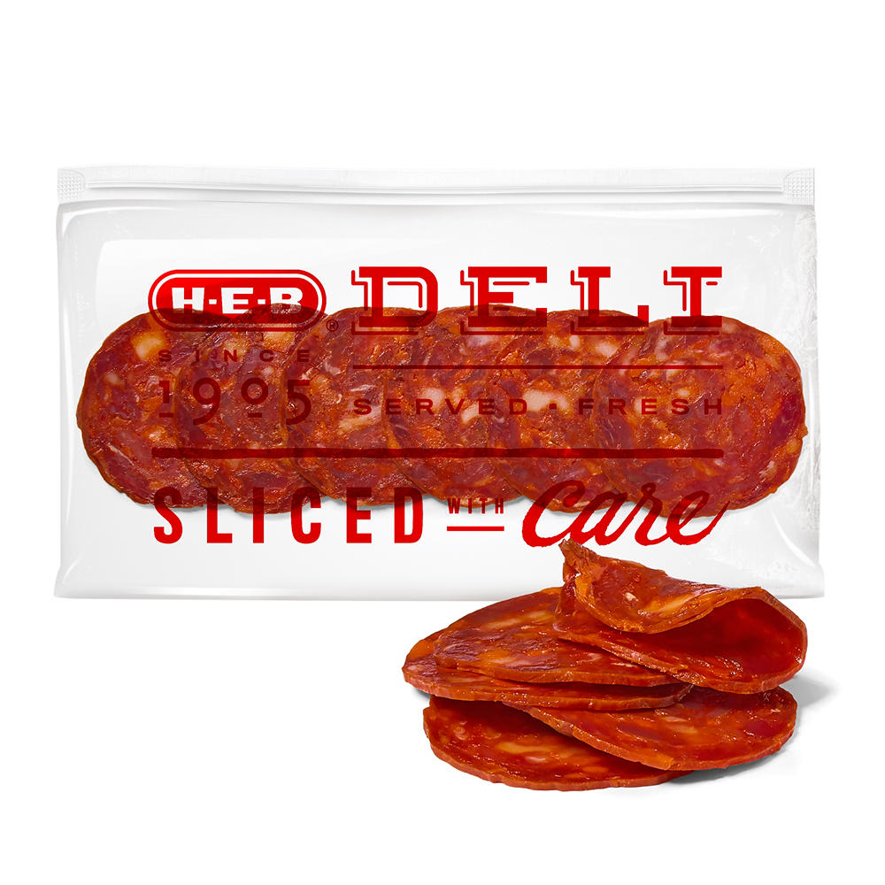 H-E-B Deli Uncured Chorizo, Sandwich Sliced, Avg. 0.5 lb
