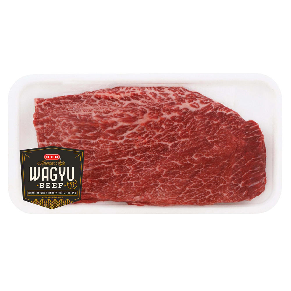 H-E-B American Style Wagyu Beef Flat Iron Steak, Avg. 1.09 lbs
