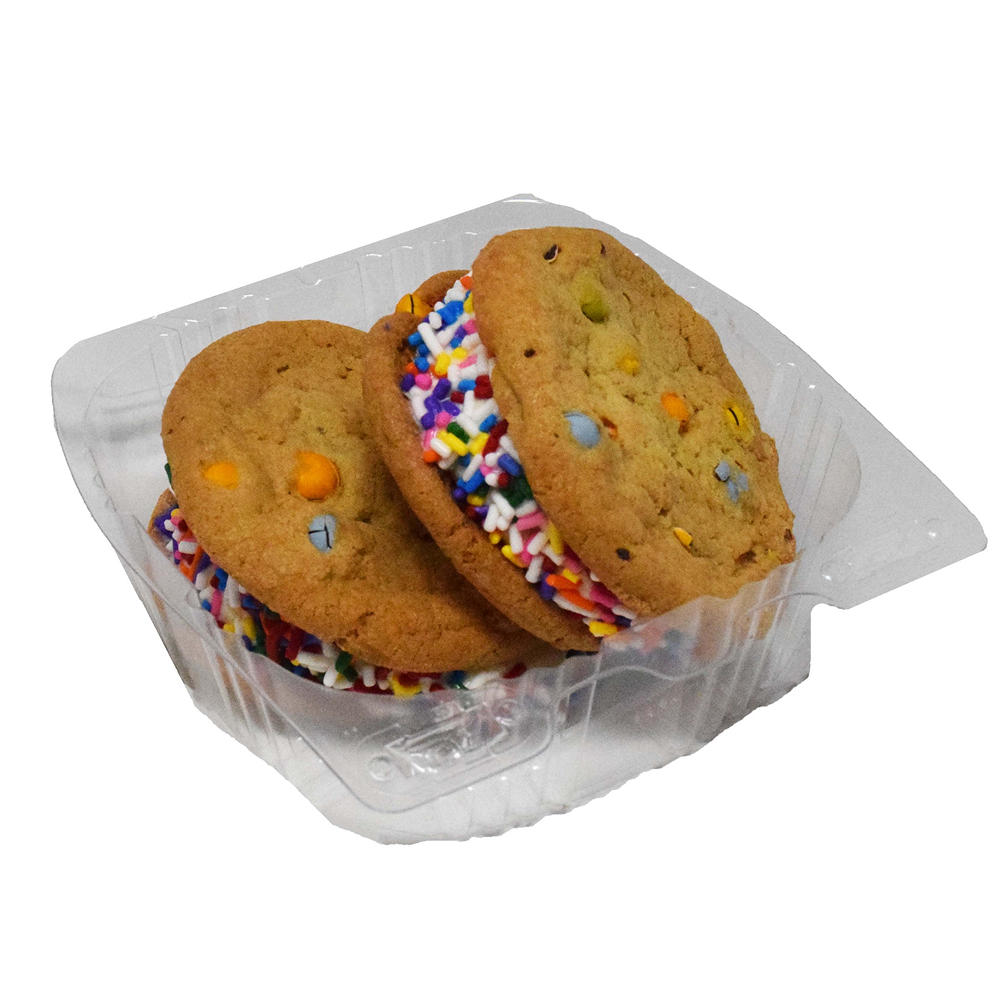 H-E-B Candy Cookie with Vanilla Ice Cream and Sprinkles Sandwich, 2 ct