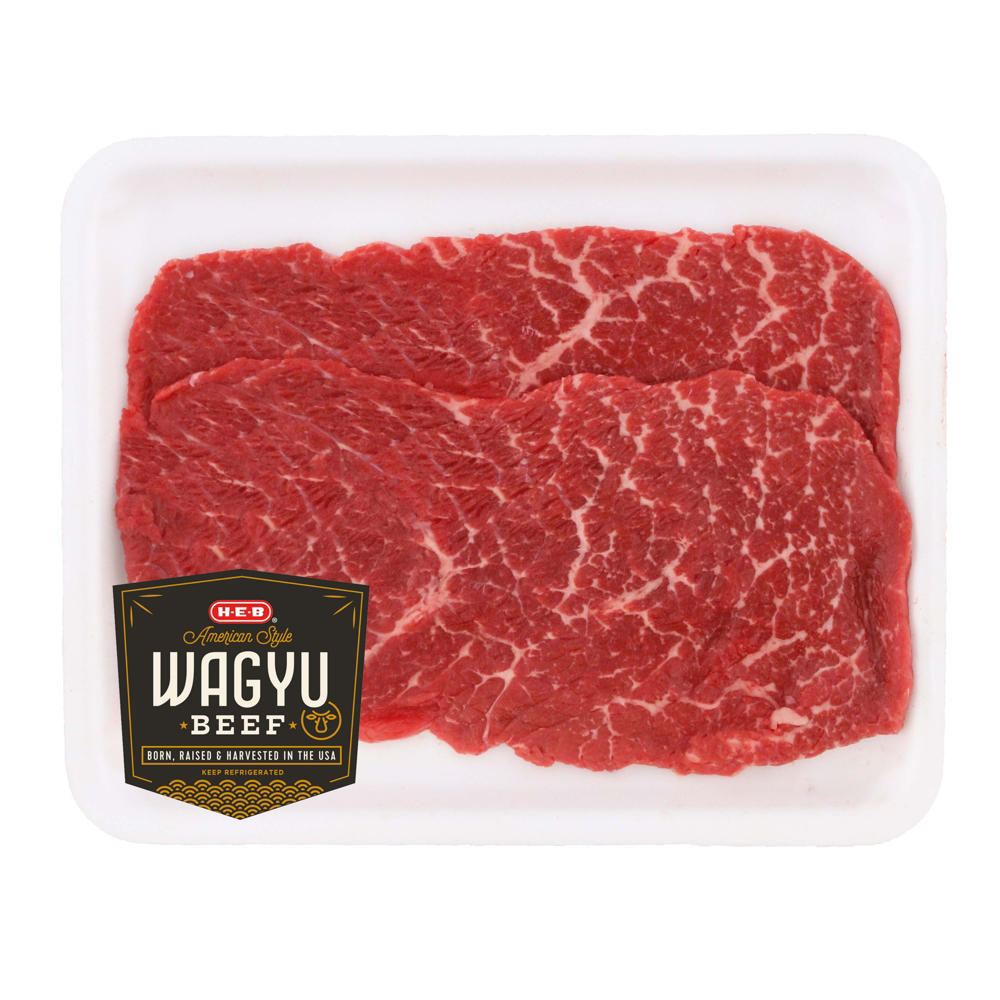 H-E-B American Style Wagyu Beef Top Round Steak - Thin Sliced, Avg. 0.8 lb