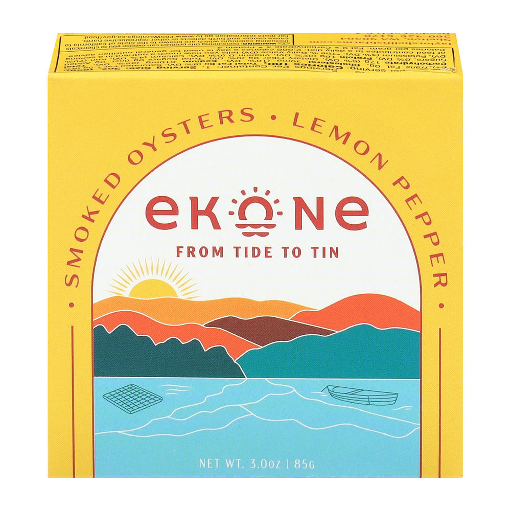 Ekone Oyster Co. Lemon Pepper Smoked Oysters, 3 oz