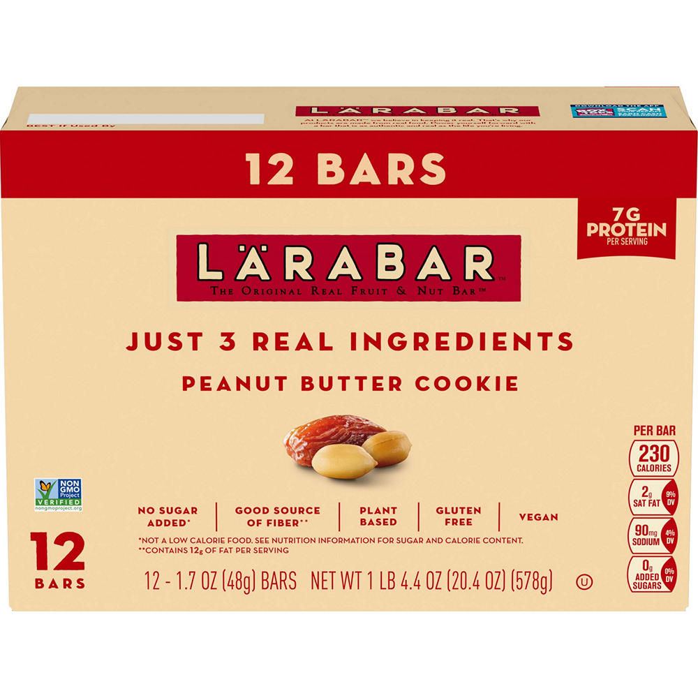 LÄRABAR Fruit & Nut Snack Bars - Peanut Butter Cookie, 12 ct