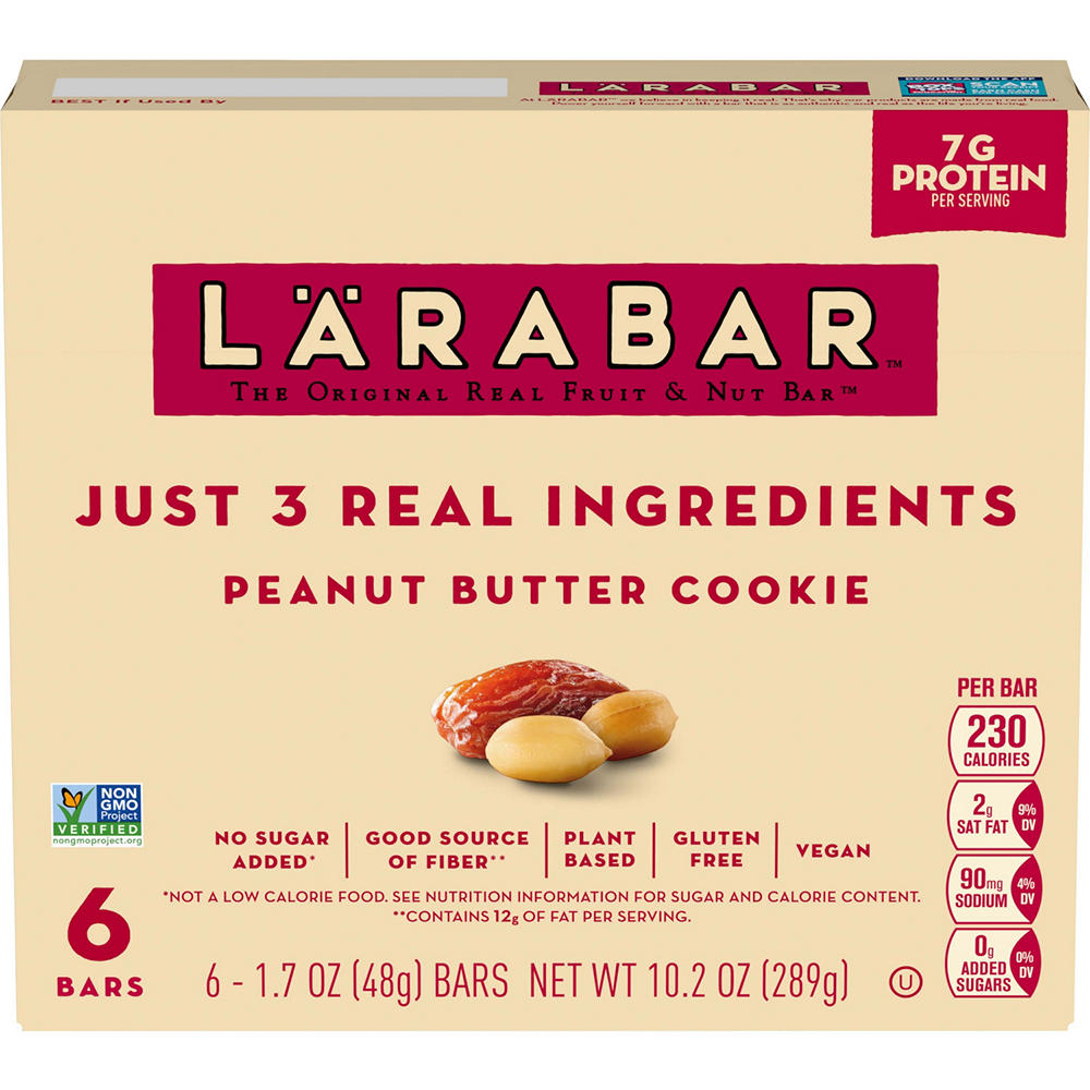 LÄRABAR Fruit & Nut Snack Bars - Peanut Butter Cookie, 6 ct