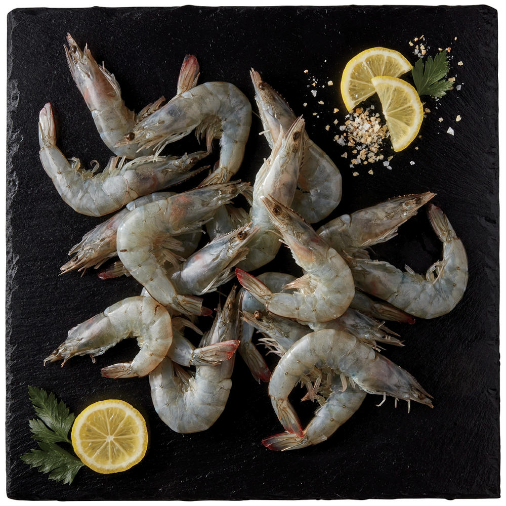 H-E-B Fish Market Shell-On Head-On Extra Jumbo White Raw Shrimp, 16 - 25 ct/lb, lb
