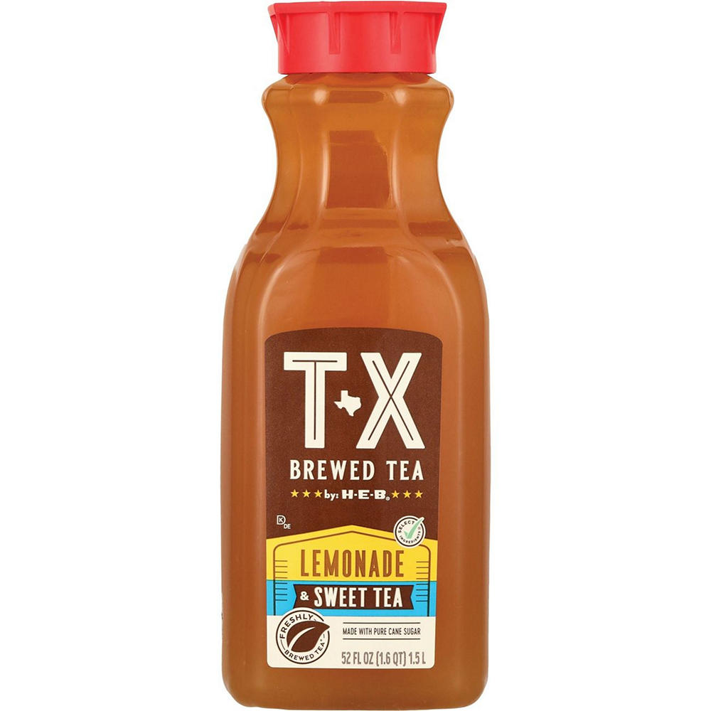H-E-B TX Brewed Lemonade & Sweet Tea, 52 oz