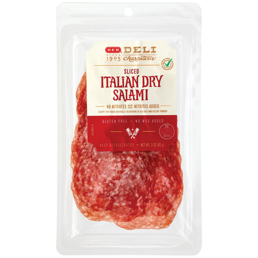 H-E-B Deli Sliced Italian Dry Salami, 3 oz