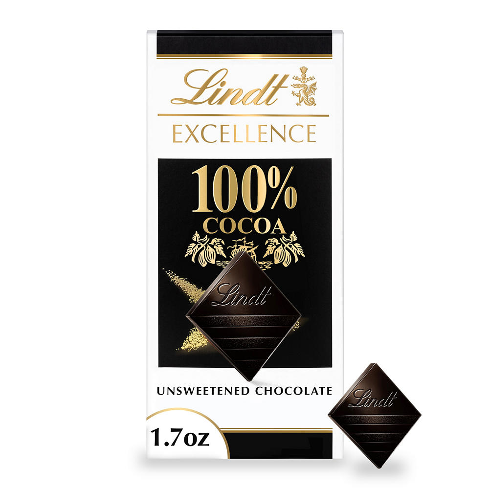 Lindt Excellence 100% Cocoa Dark Chocolate Bar, 1.7 oz