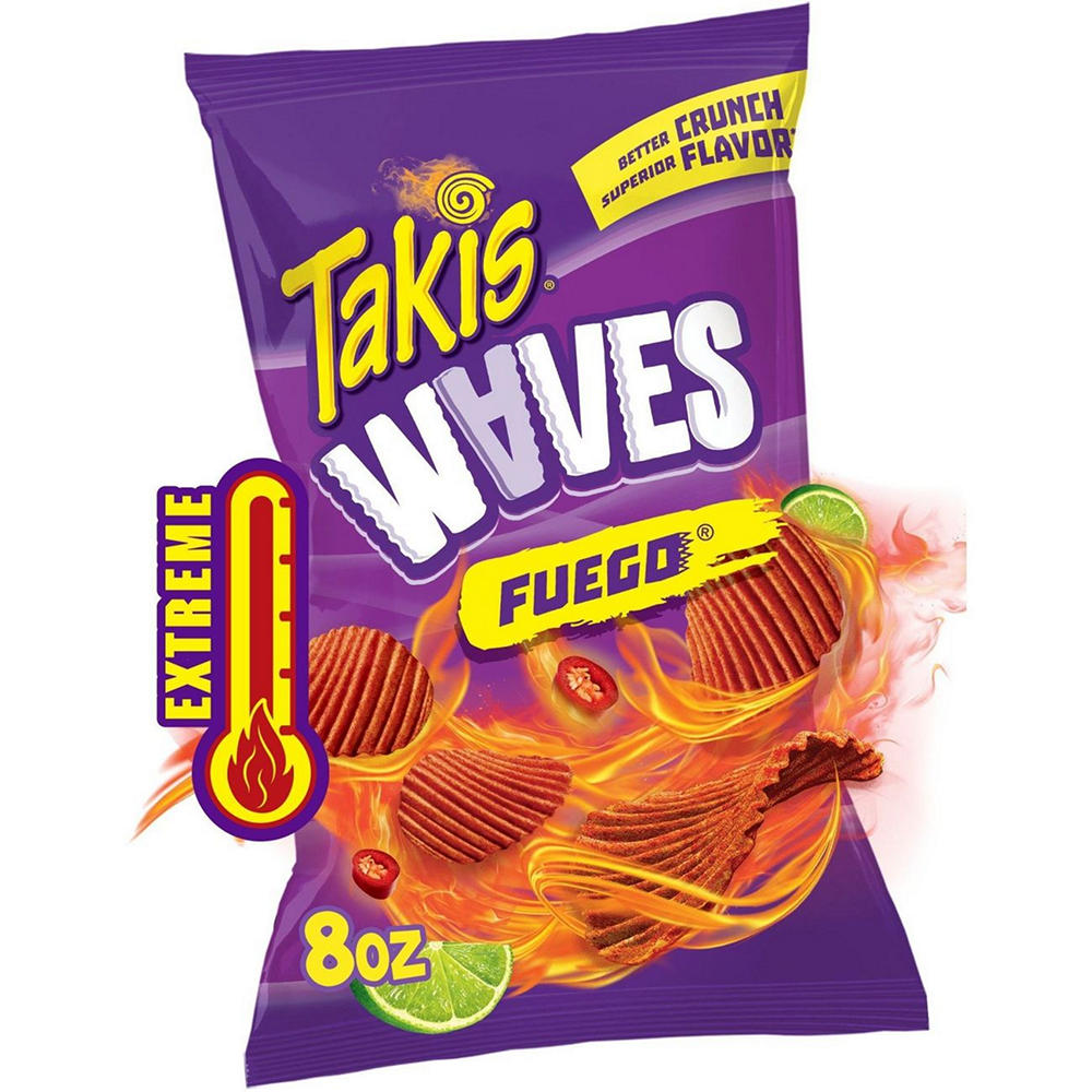 Takis Fuego Waves Extreme Spicy Wavy Potato Chips, 8 oz