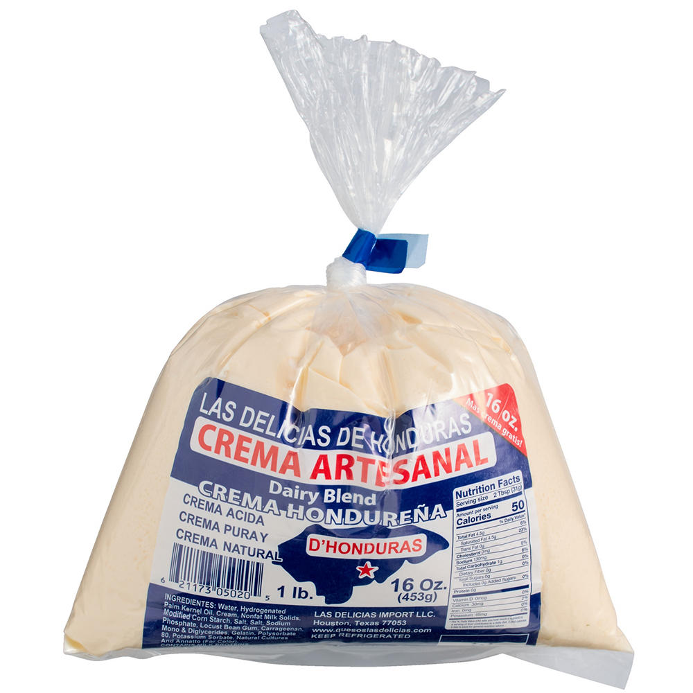 Las Delicias Crema Artesanal Hondureña, 16 oz