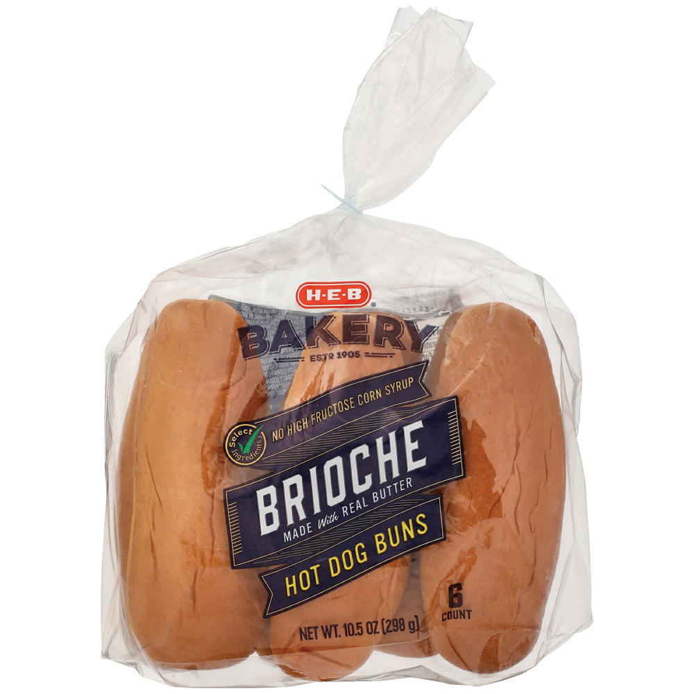 H-E-B Bakery Brioche Hot Dog Buns, 6 ct