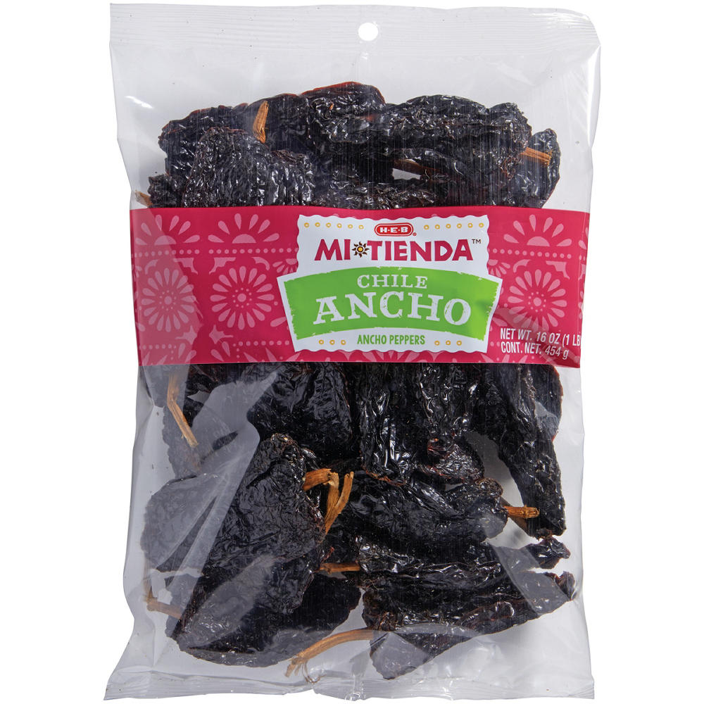 H-E-B Mi Tienda Dried Chile Ancho Peppers, 16 oz