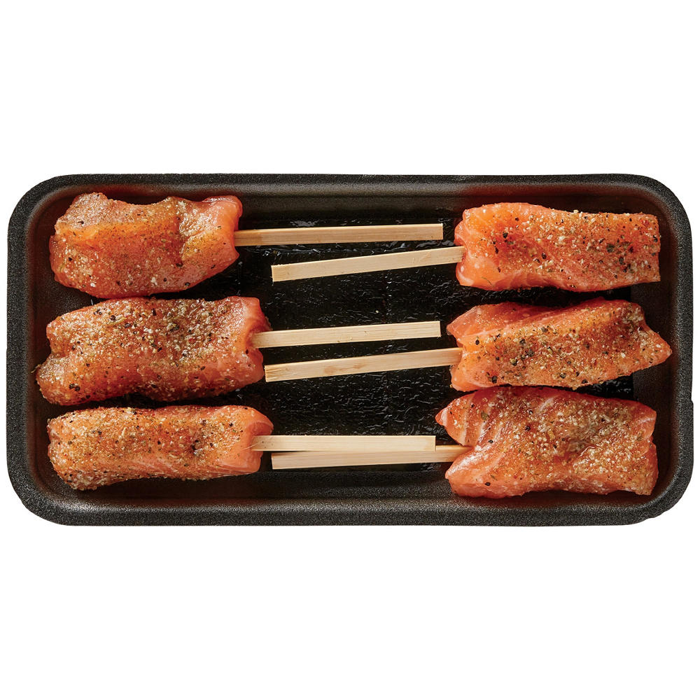 H-E-B Fish Market Salmon Satays with Mango Habanero Rub, Avg. 0.58 lb