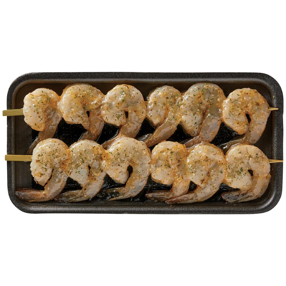 H-E-B Fish Market Marinated Shrimp Skewers - Garlic Parmesan, Avg. 0.7 lb