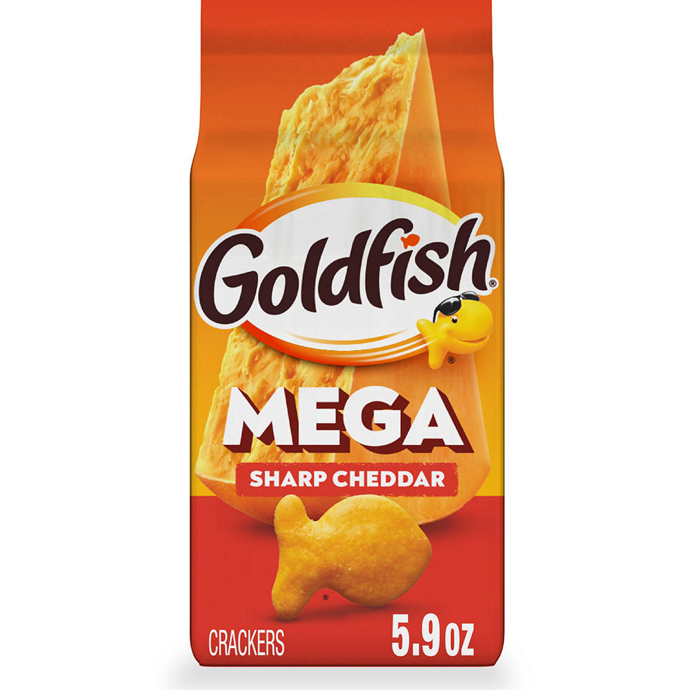 Goldfish Mega Bites Sharp Cheddar Crackers, 5.9 oz