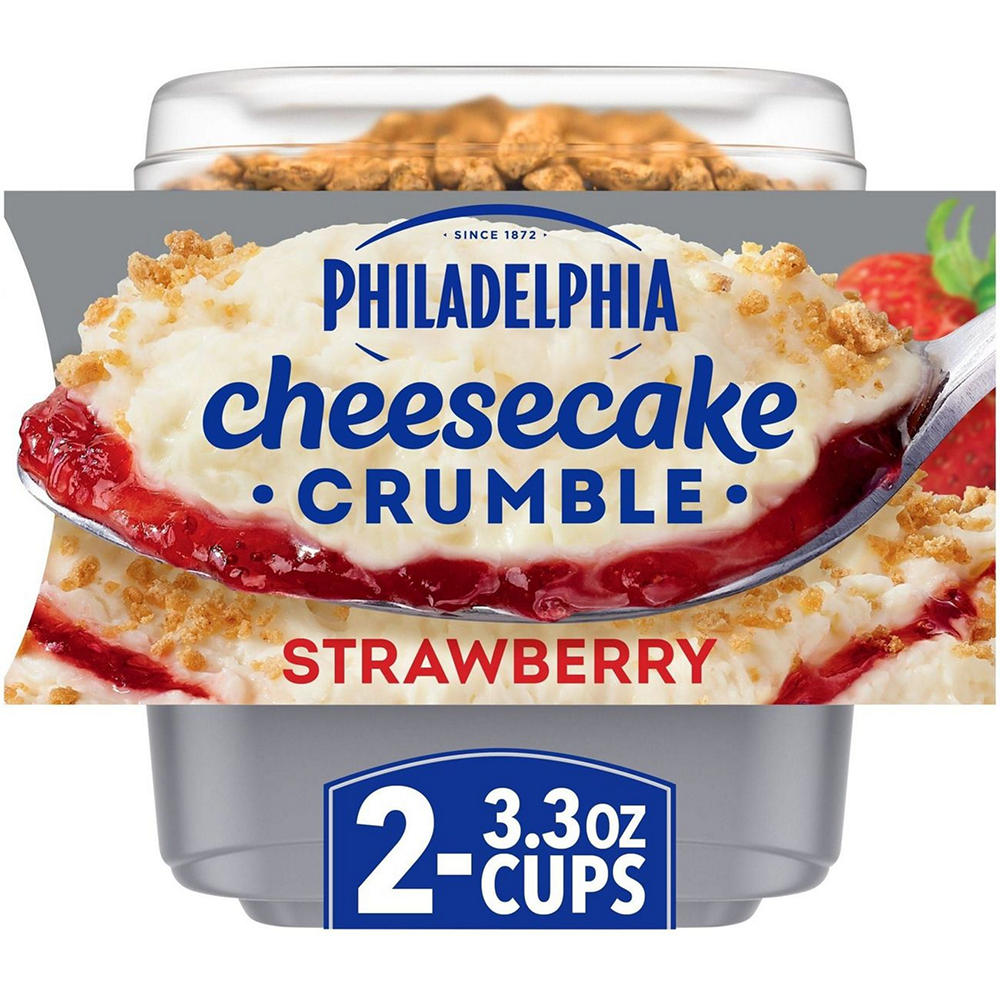 Philadelphia Strawberry Cheesecake Crumbles, Pack, 3.25 Oz Cups, 2 ct