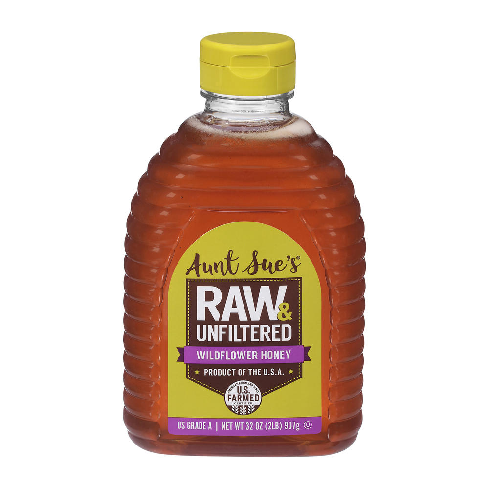 Aunt Sue's Raw Unfiltered Wildflower Honey, 32 oz