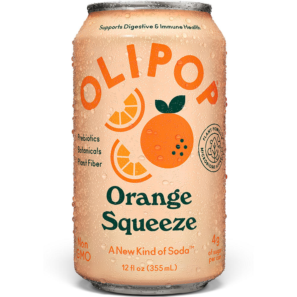 Olipop Prebiotic Soda - Orange Squeeze, 12 oz