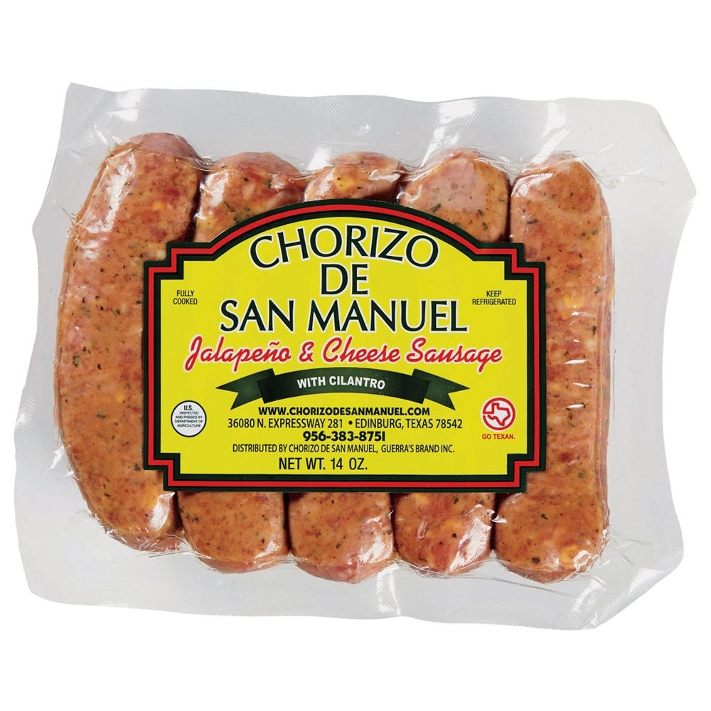 Chorizo de San Manuel Jalapeno Cheese Cilantro Sausage, 5 ct