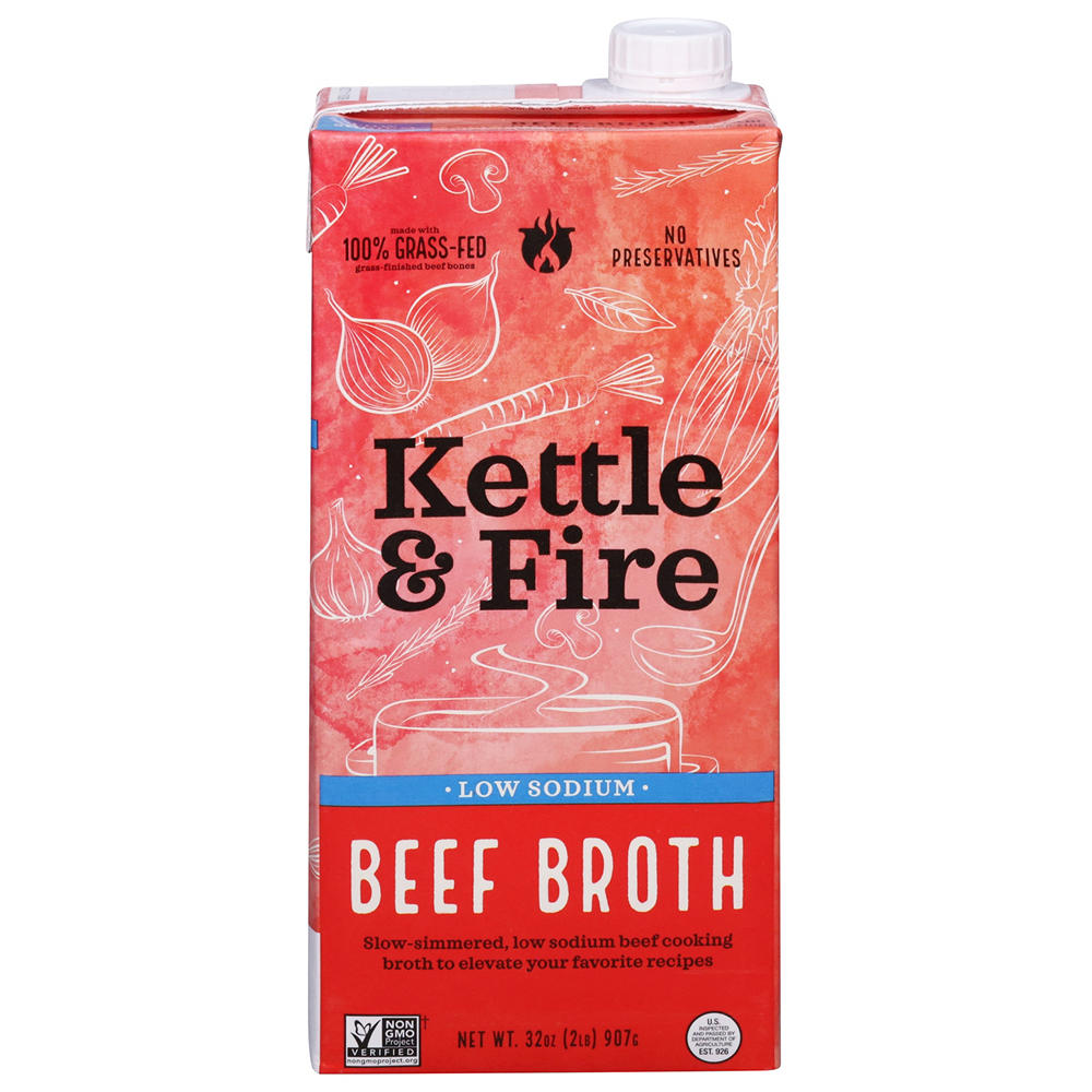 Kettle & Fire Low Sodium Beef Broth, 32 oz