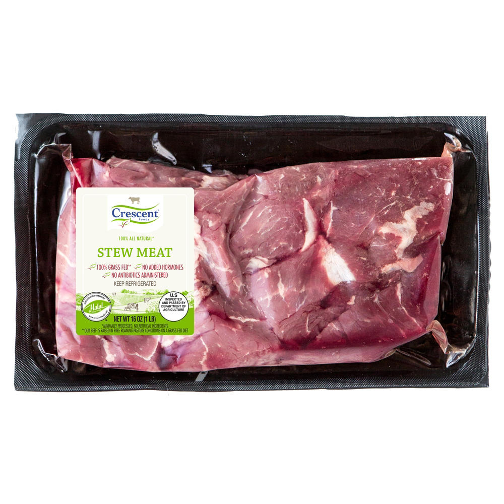 Crescent Foods Grass Fed Halal Beef Stew Meat, 16 oz