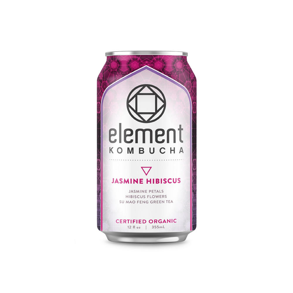 Element Jasmine Hibiscus Organic Kombucha, 12 oz