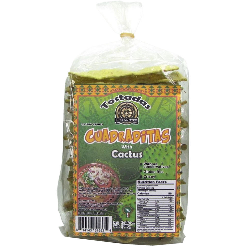 Hispanotex Cuadraditas With Cactus Tostadas, 10.58 oz