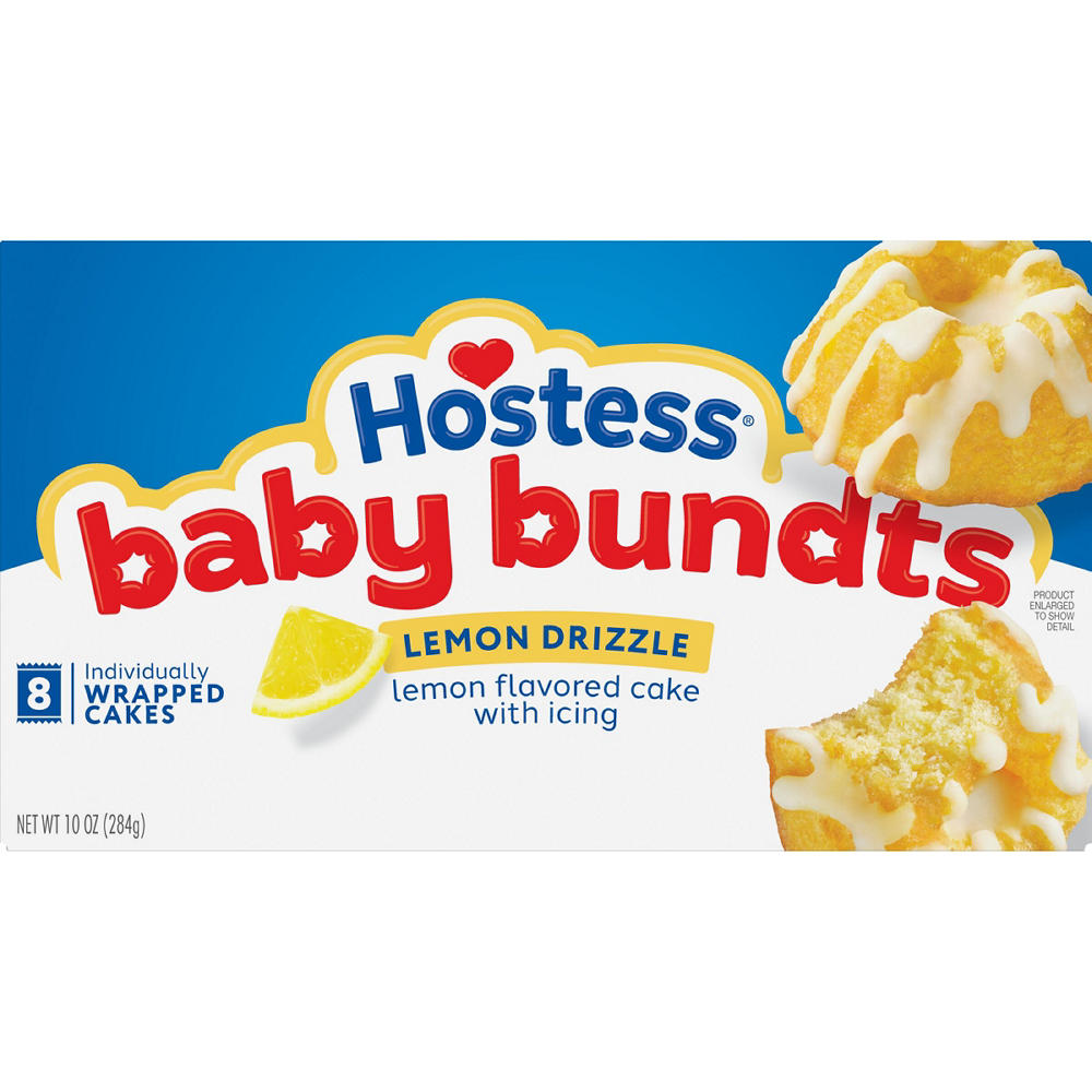 Hostess Lemon Drizzle Baby Bundts Mini Cakes, 8 ct