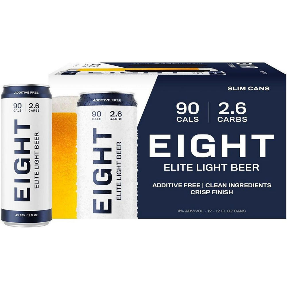 Eight Elite Light Lager 12 pk Cans, 12 oz