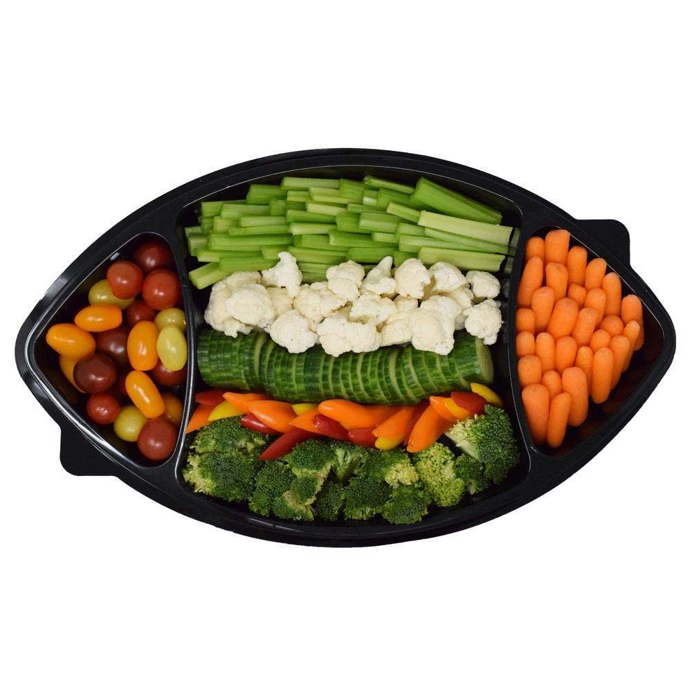 H-E-B Football-Shaped Party Tray - Crudités Veggie, 17 in