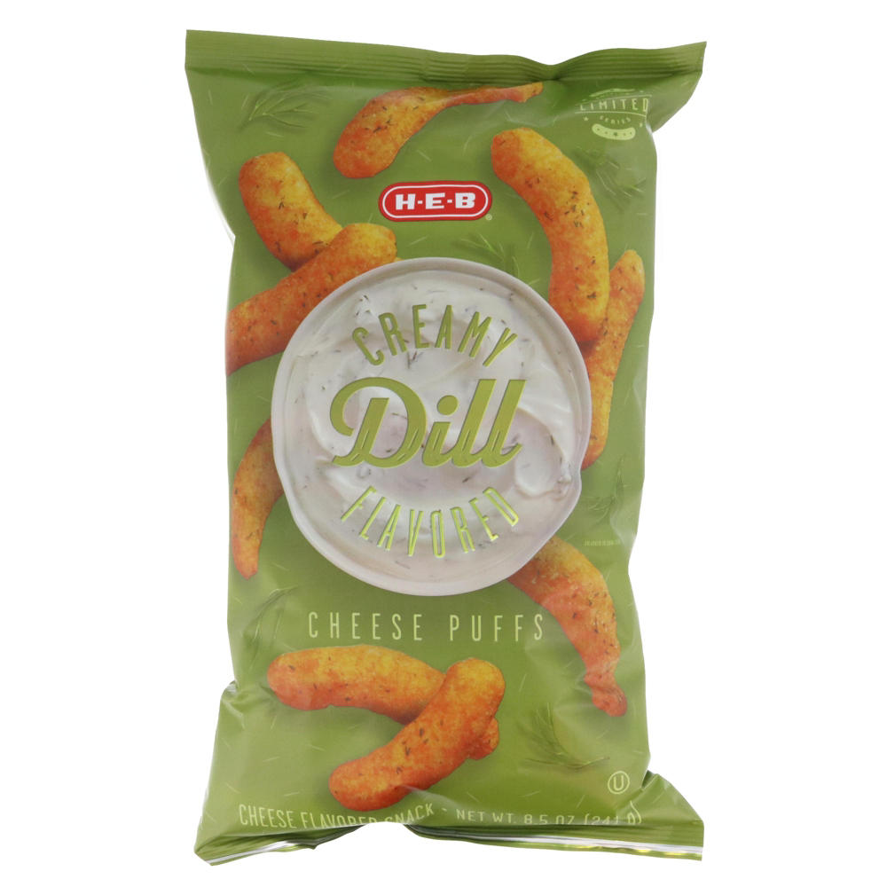 H-E-B Creamy Dill-Flavored Cheese Puffs, 8.5 oz