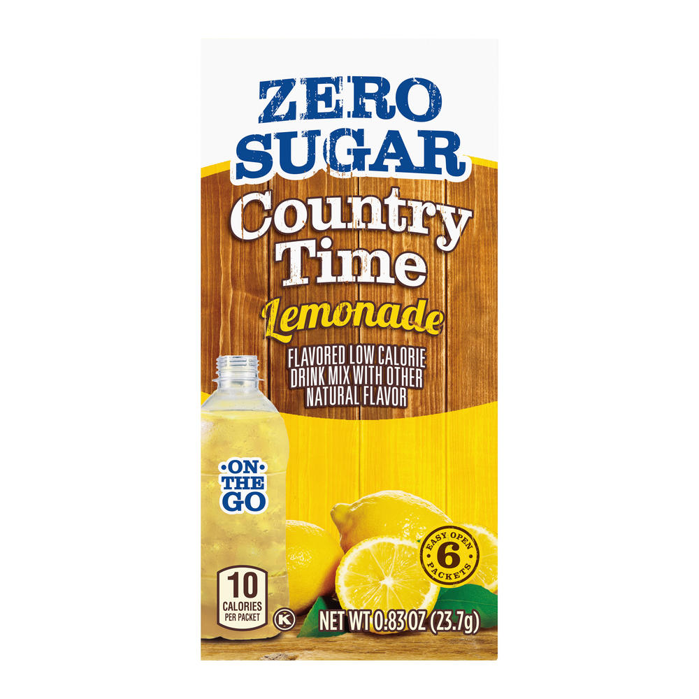 Country Time On the Go Zero Sugar Lemonade Drink Mix, 6 ct