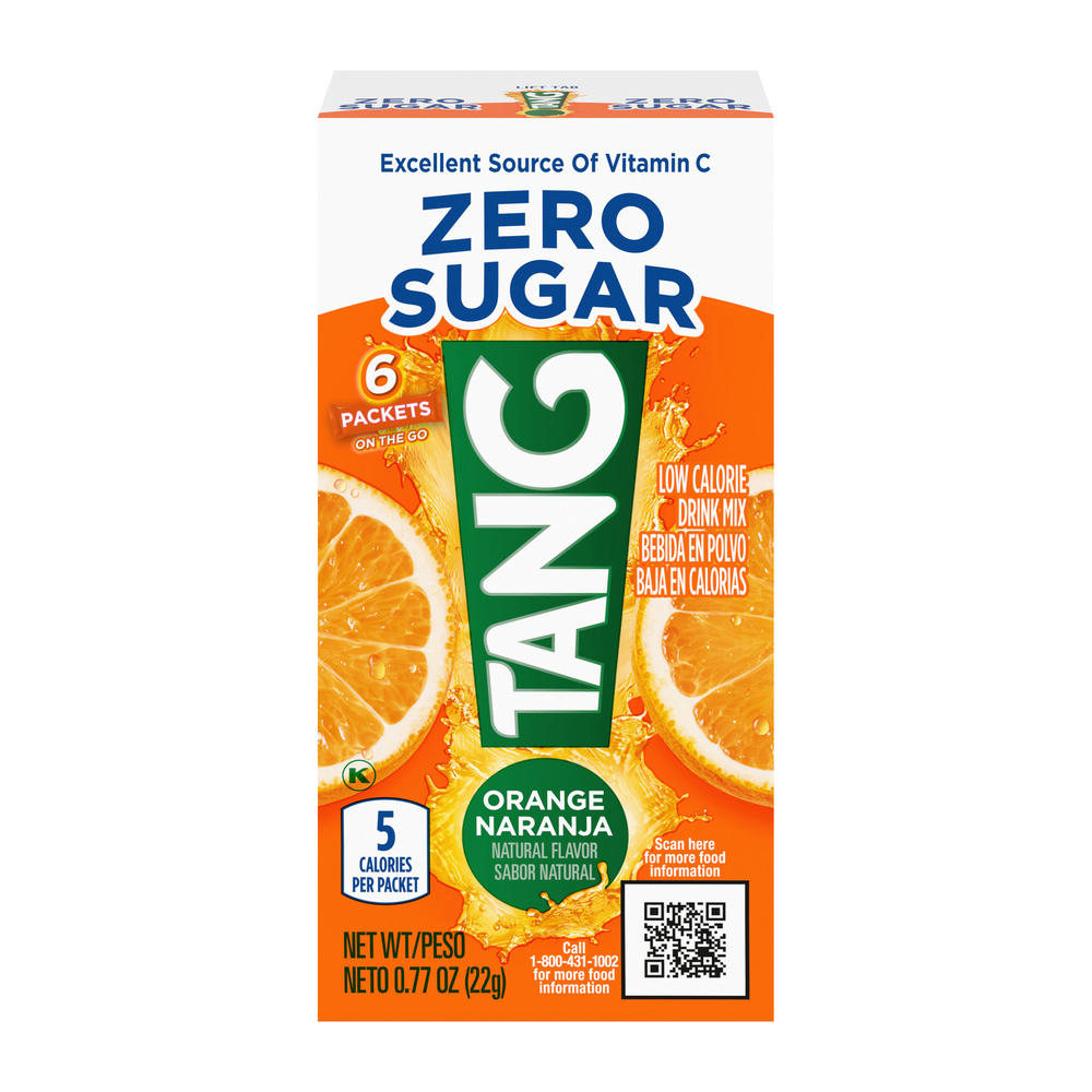 Tang Zero Sugar On the Go Drink Mix Packets - Orange, 6 ct