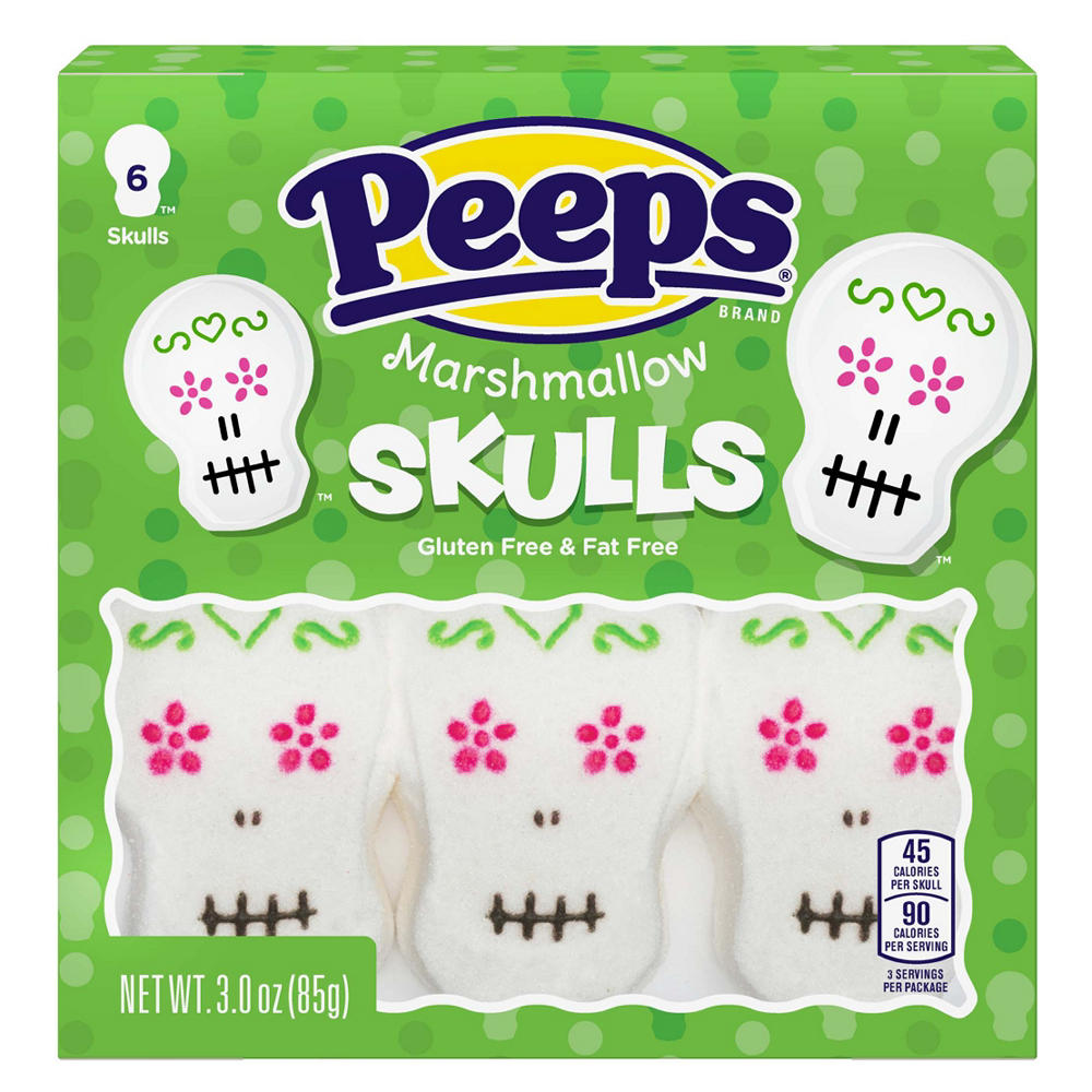 Peeps Marshmallow Skulls Halloween Candy, 6 ct