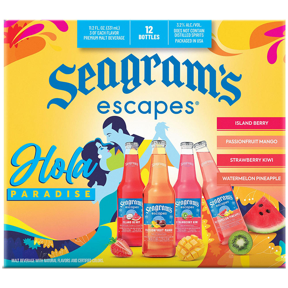 Seagram's Escapes Hola Paradise Variety Pack 12 pk Bottles, 12 oz