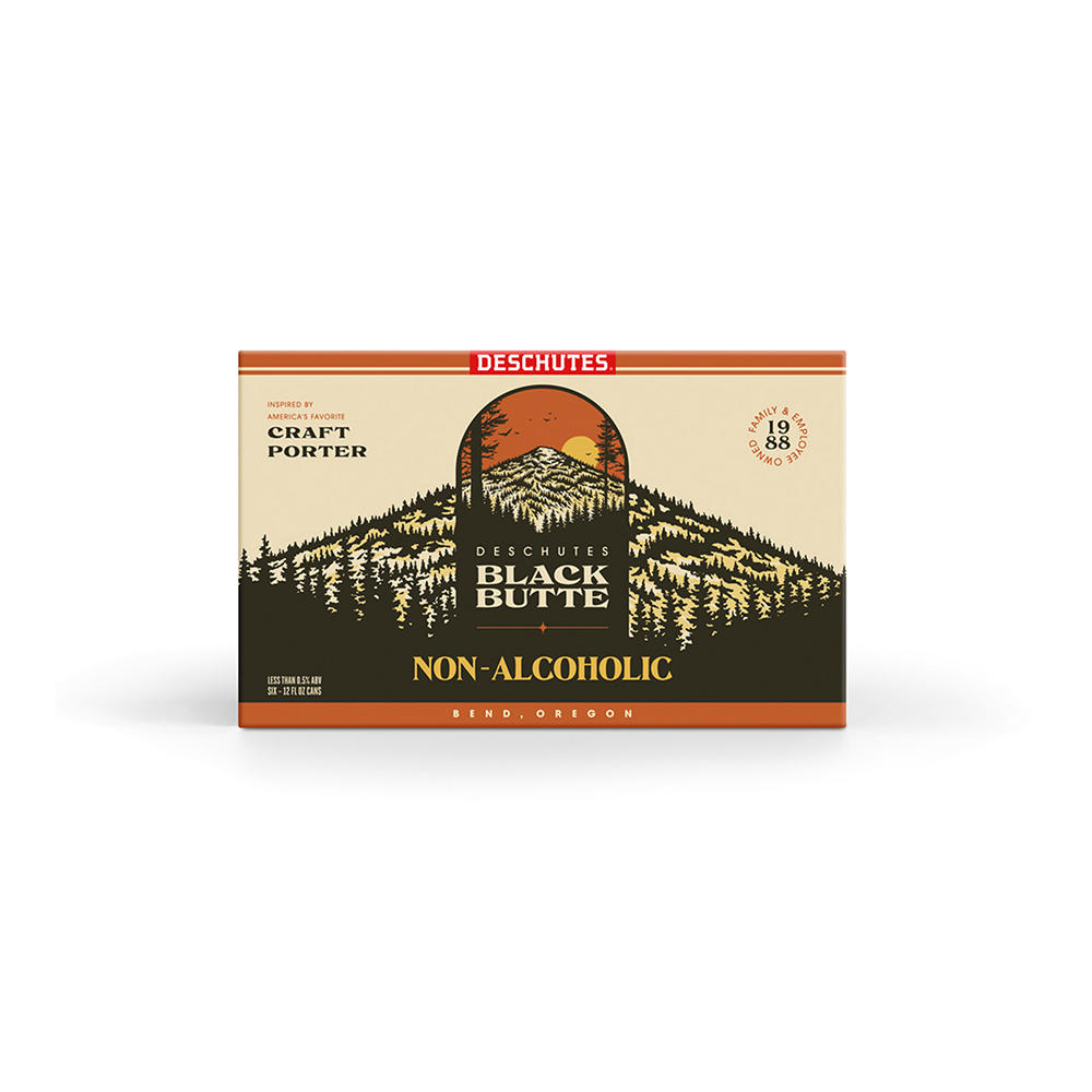 Deschutes Non Alcoholic Black Butte Porter Craft Beer 6 pk Cans, 12 oz