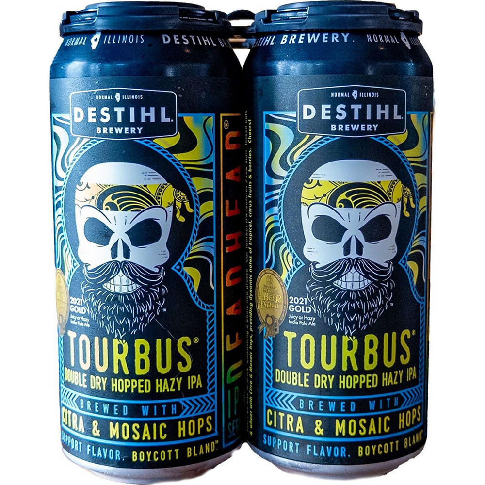 Destihl Deadhead Tourbus Double Dry Hopped Hazy IPA Craft Beer 4 pk Cans, 16 oz