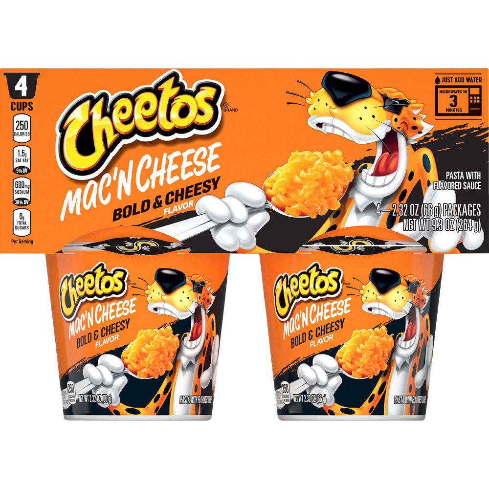 Cheetos Bold & Cheesy Flavor Mac'N Cheese Pasta Cups with Flavored Sauce, 4 ct