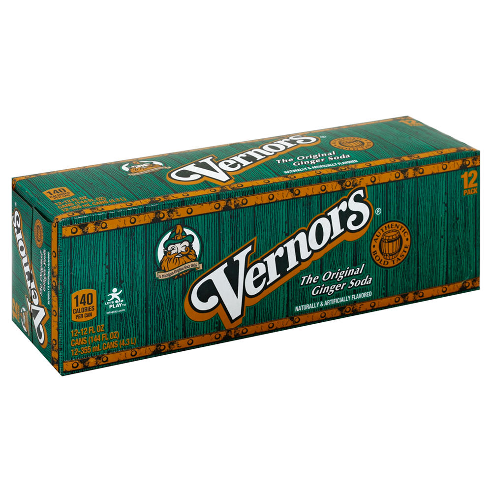 Vernors Ginger Ale Soda 12 oz Cans, 12 pk