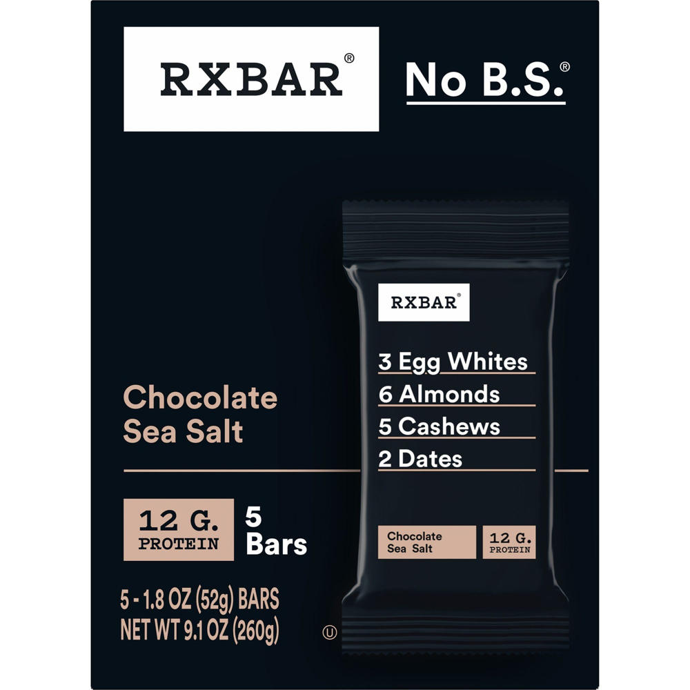 RXBAR 12g Protein Bars - Chocolate Sea Salt, 5 ct