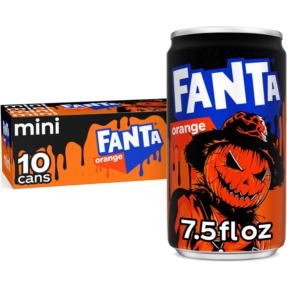 Fanta Orange Soda Soft Drink Fridge Pack 10 pk Mini Cans, 7.5 oz
