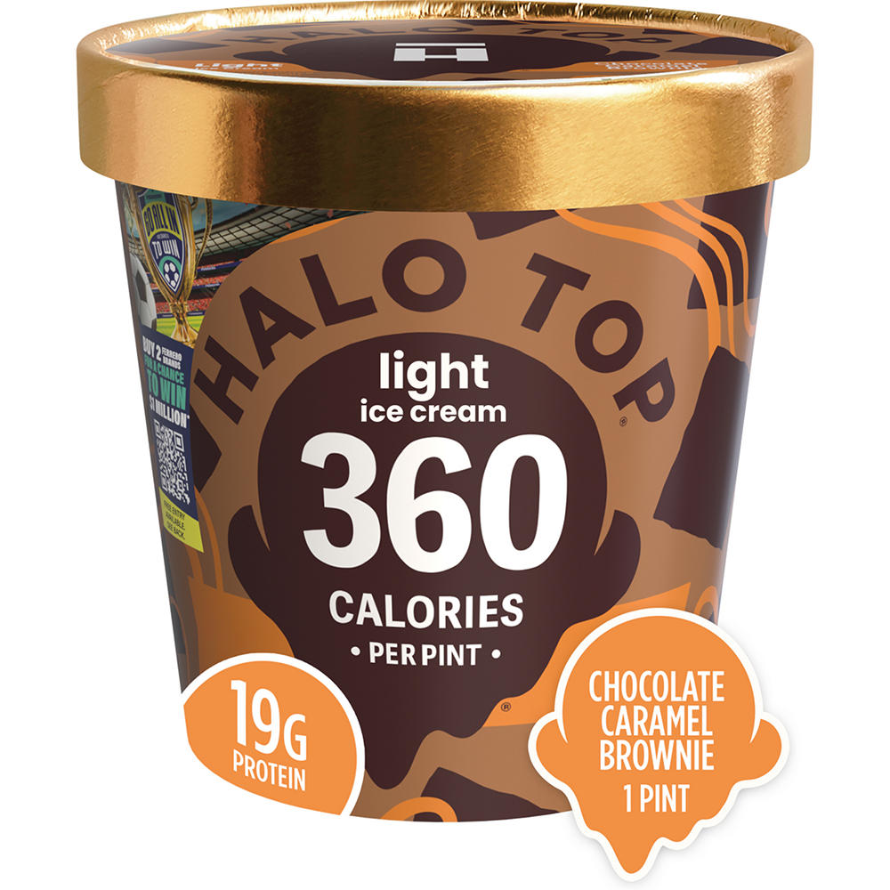 Halo Top 19g Protein Light Ice Cream - Chocolate Caramel Brownie, 1 pt
