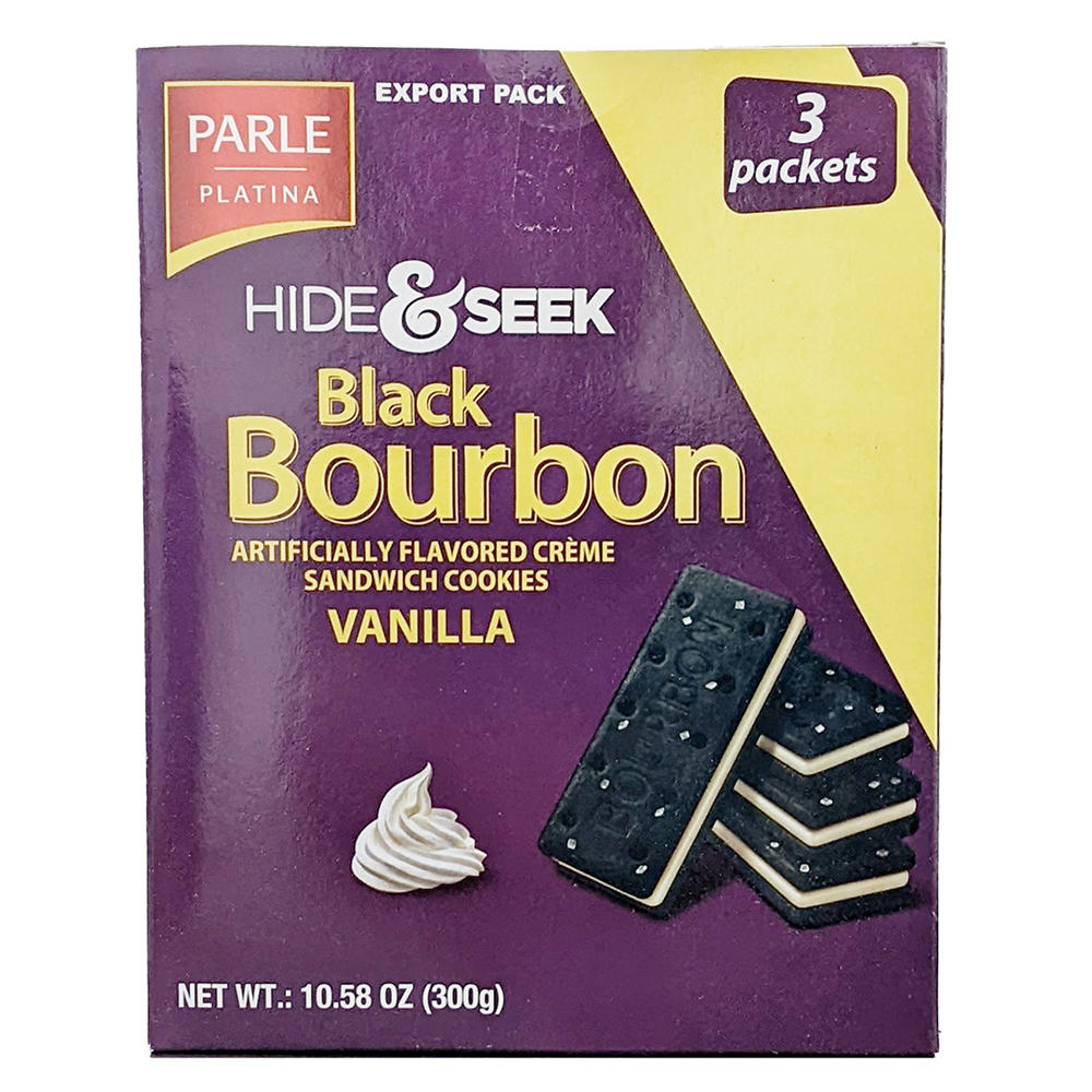 Parle Hide & Seek Black Bourbon Vanilla Creme Sandwich Cookies, 10.58 oz