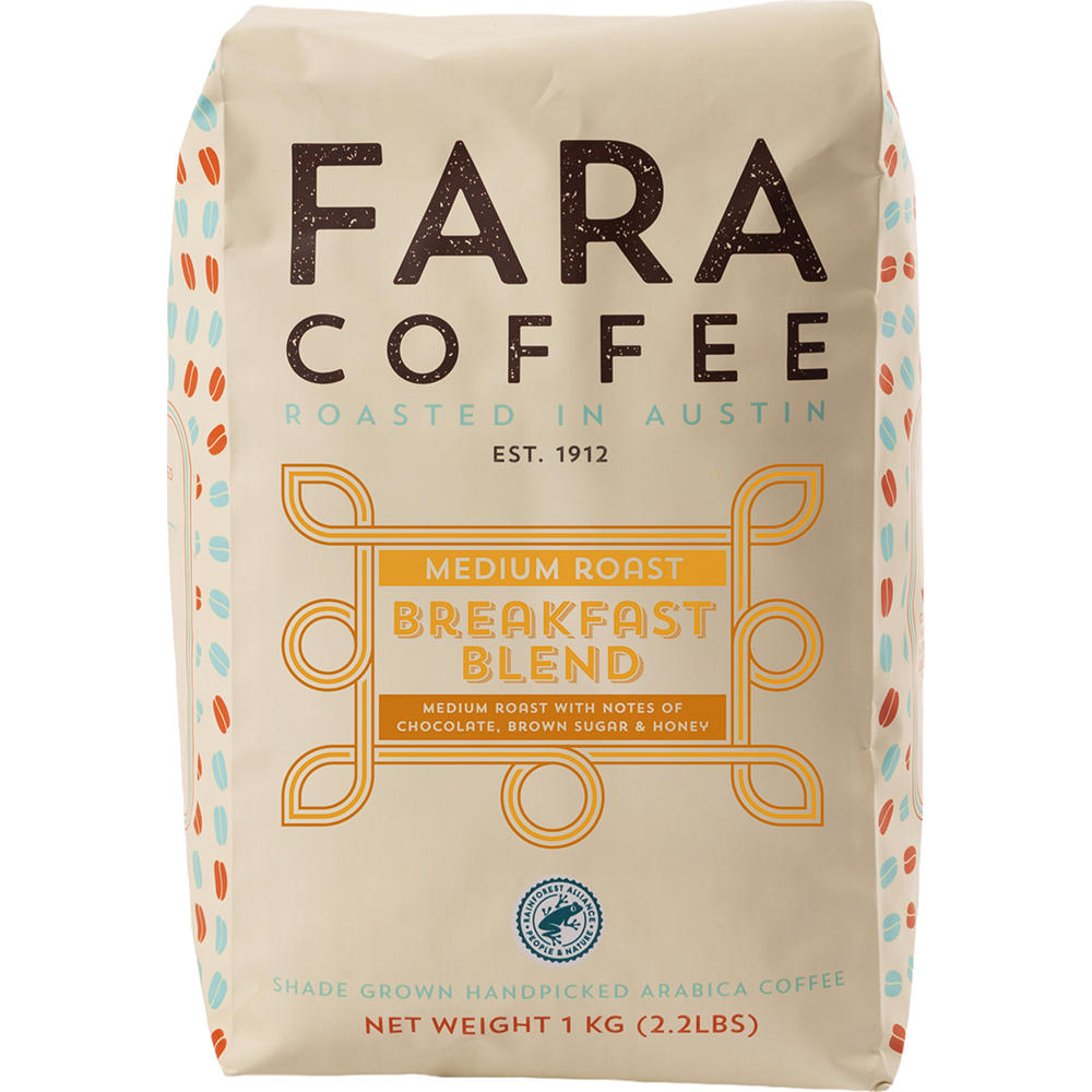 Fara Coffee Breakfast Blend Medium Roast Whole Bean Coffee, 35.2 oz
