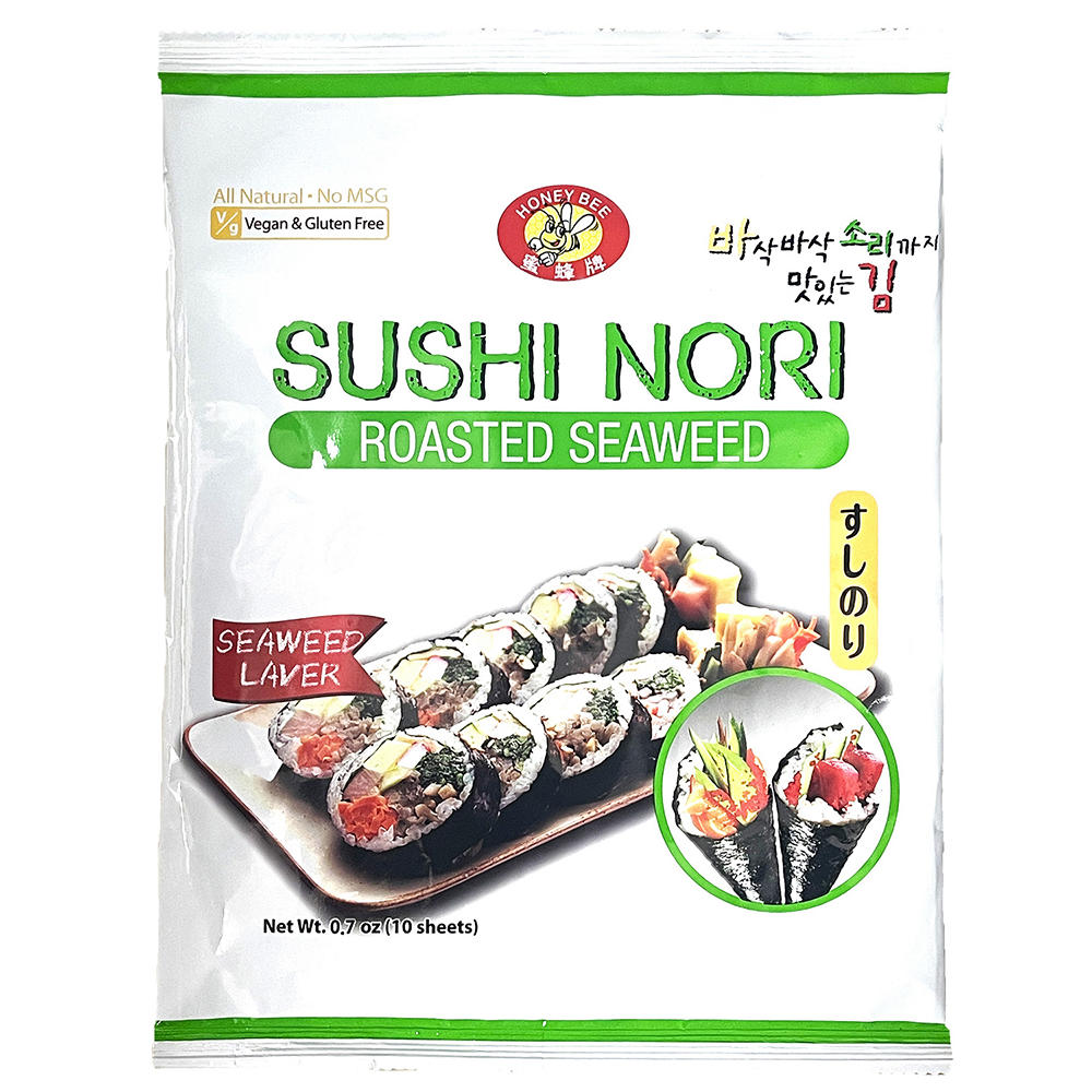 Honey Bee Sushi Nori Roasted Seaweed Sheets, 10 ct