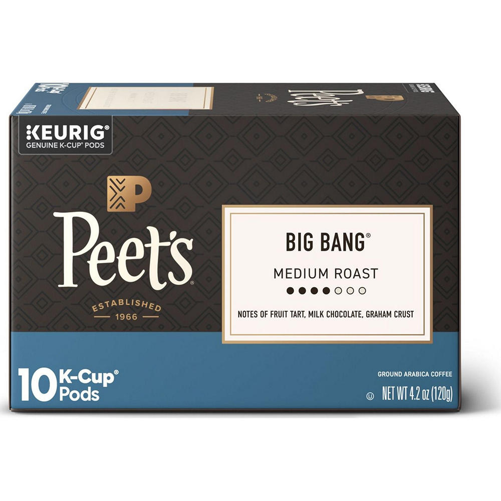 Peet's Coffee Big Bang Medium Roast Single Serve Coffee Pods, 10 ct