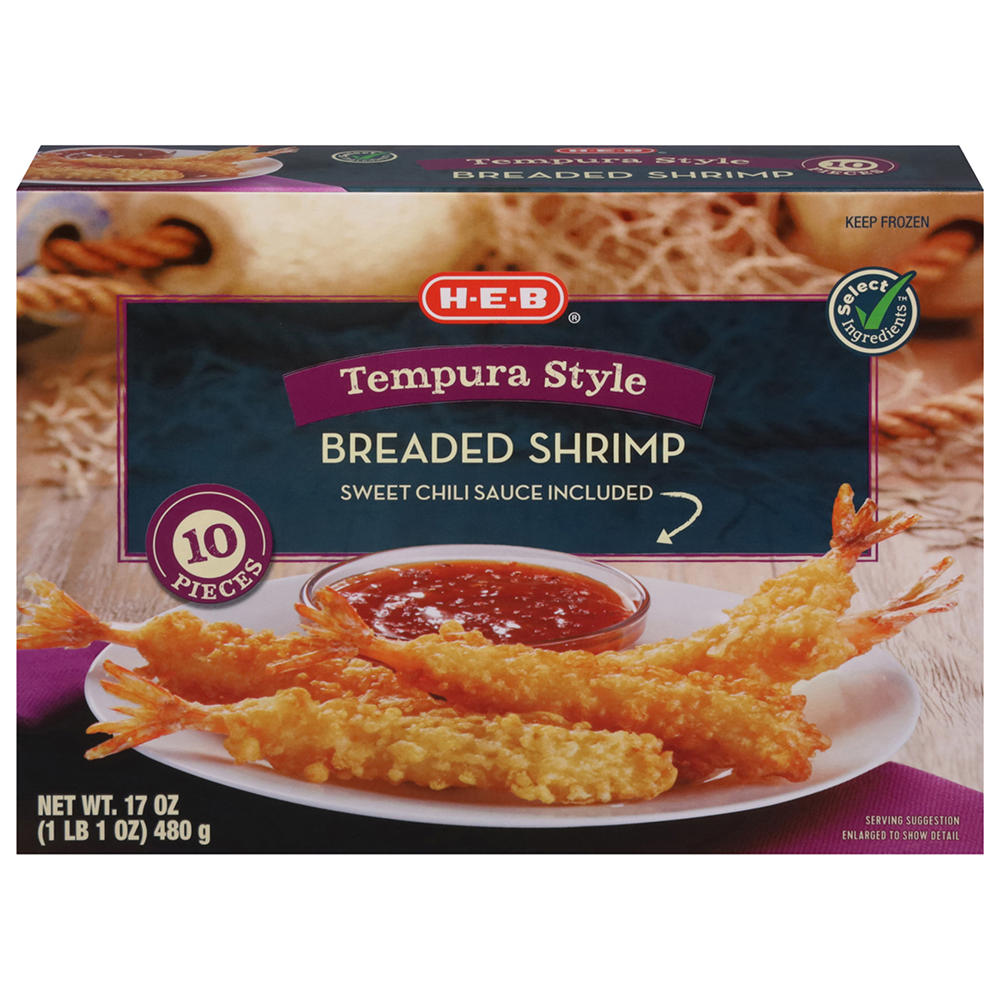 H-E-B Frozen Tempura-Style Breaded Shrimp with Sweet Chili Sauce, 17 oz