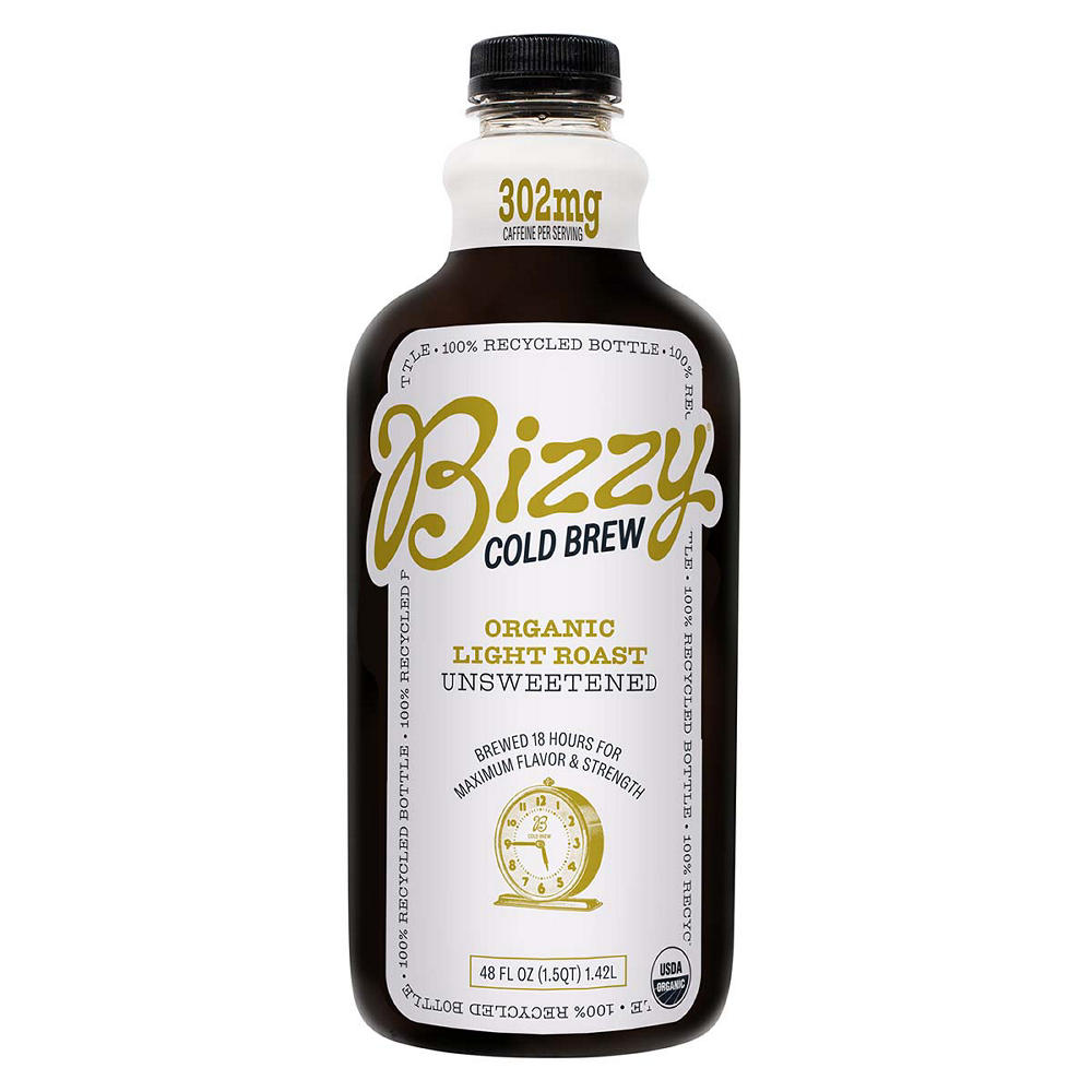 Bizzy Organic Light Roast Unsweetened Cold Brew Coffee, 48 oz